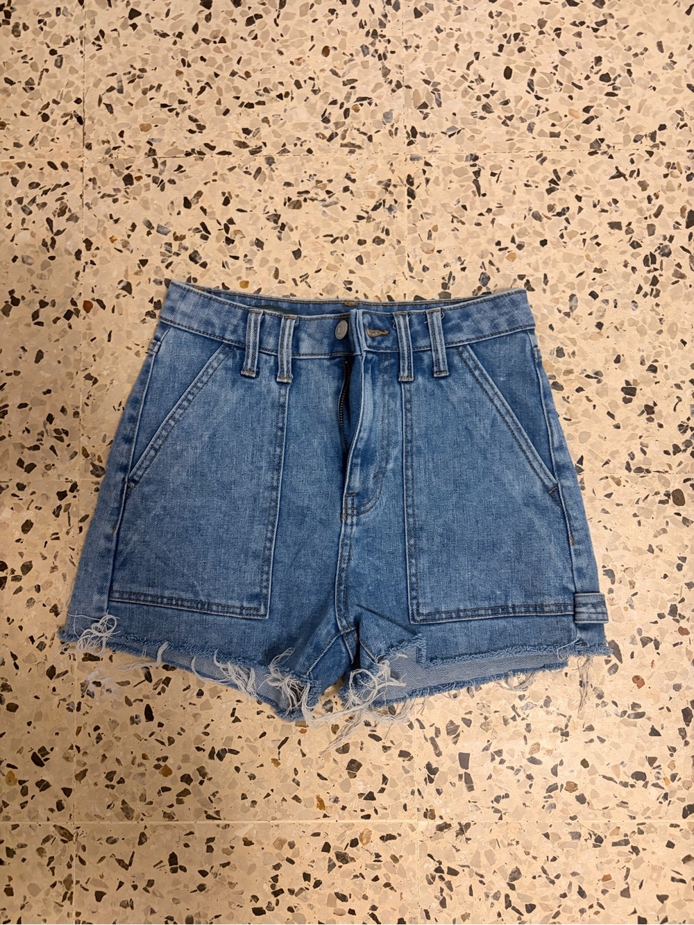 wild fable Blue Distressed High-Rise Jean Shorts
